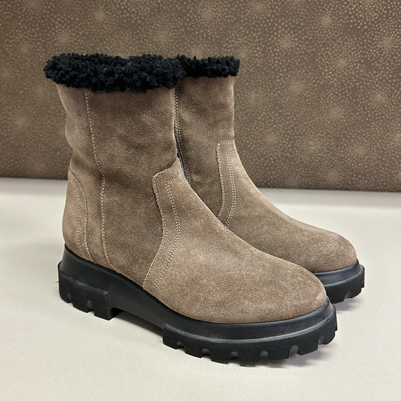 🔥🔥🔥NEW Aquatalia Suede Leather Real Sheep Fur Boots - Picture 3 of 12